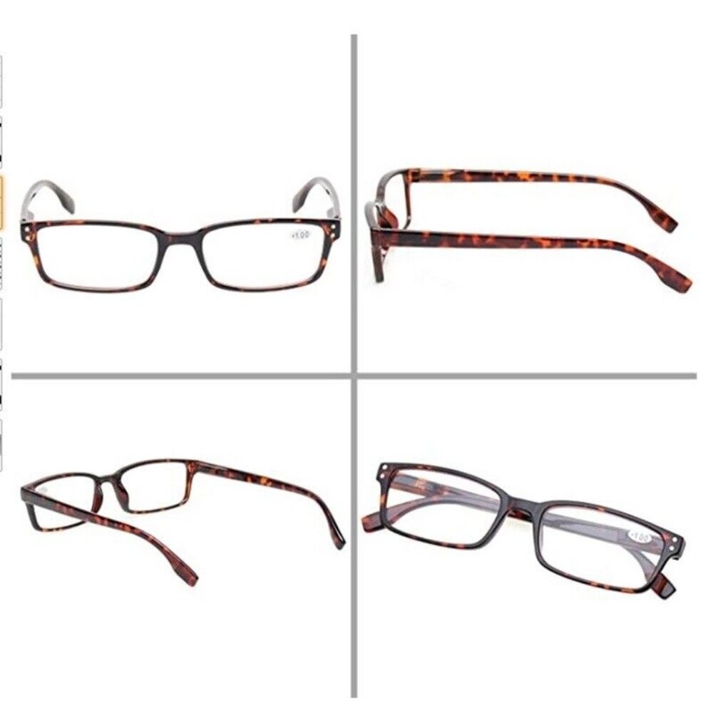 CessBlu Tortoiseshell Rectangle Blue Light 1.5 Reading Glasses Readers 115222